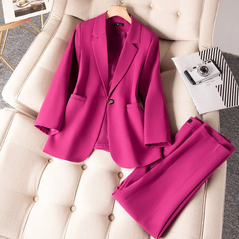 New High-quality Long Sleeve Professional Office Activity Two-piece Set Women's Jacket and Suit