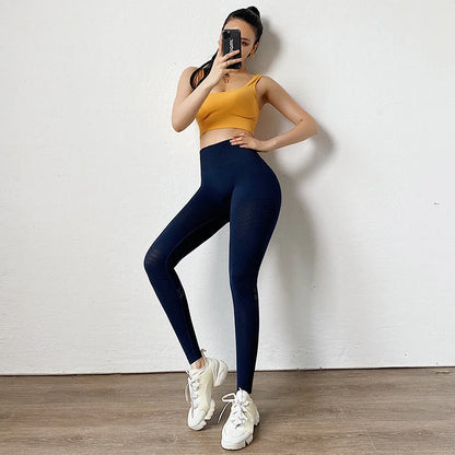 High Strength Gym Training Legging Women Breathable High Waist Seamless Yoga Pant Quick-Drying Running Fitness Sport Leggings