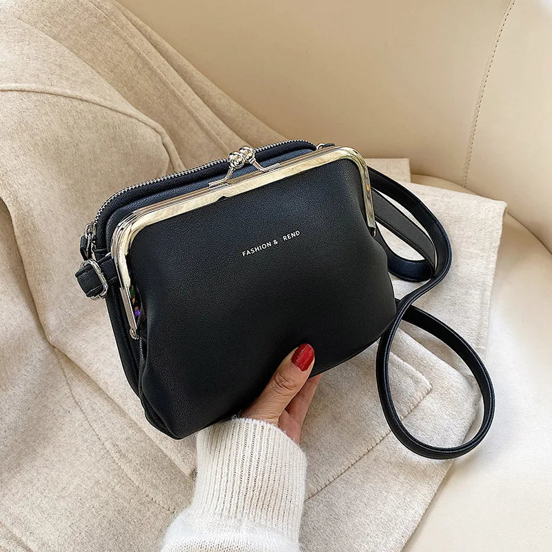 Gusure Vinatge Shell Women Shouder Crossbody Bag Clip Designer Small Handbags Luxury PU Leather Messenger Bag Lady Fashion Purse
