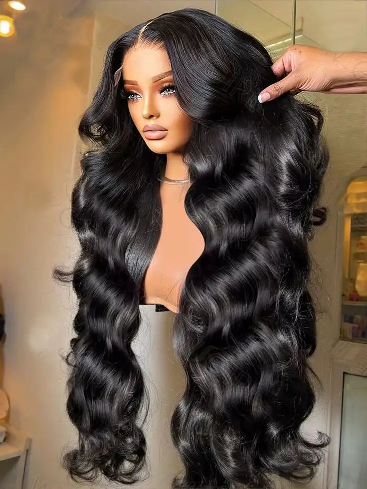 Natural Color 13x4 Body Wave Lace Frontal Human Hair Wigs for Black Women