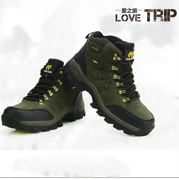 Hot Selling High Quality Mid-Top Outdoor Sports Hiking Shoes Large Size Leather Leisure Shoes for Couples for Autumn Winter