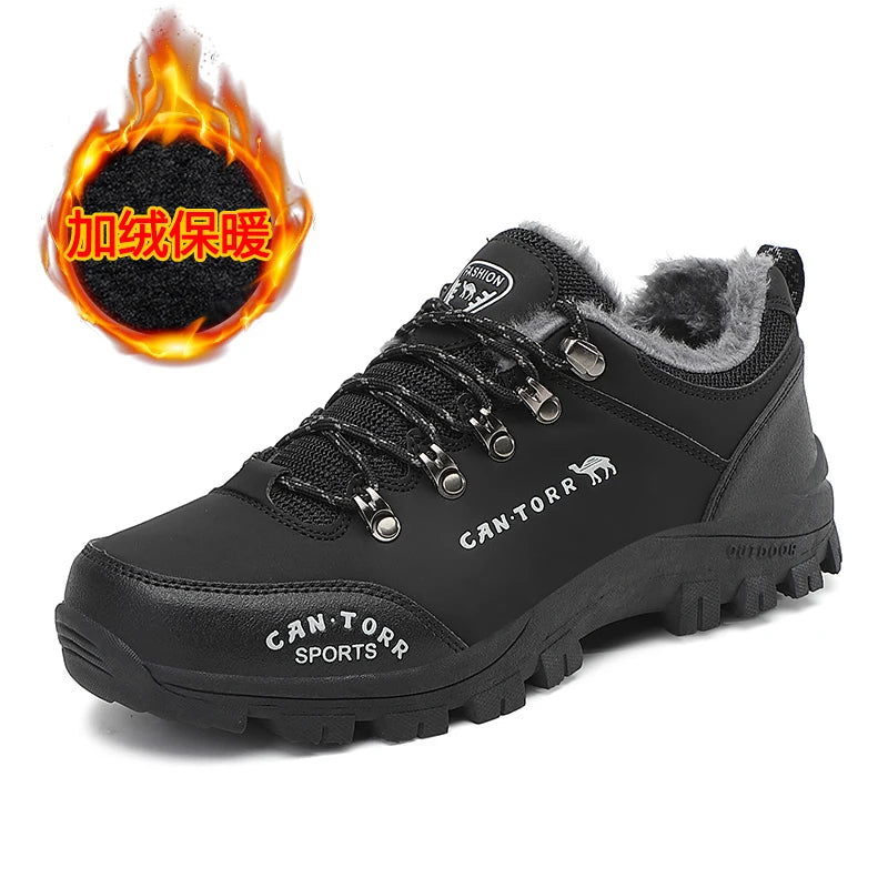 Men's Lightweight Cotton Hiking Shoes Mountain New High Quality Waterproof Leisure Shoes for Autumn/Winter Comfortable for