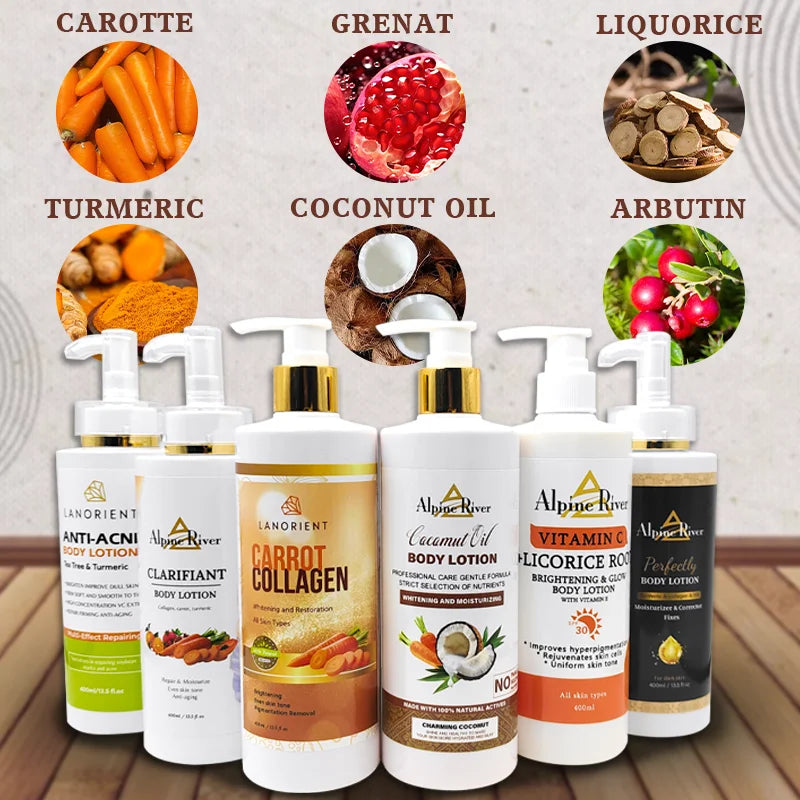 Private Label LANORIENT Natural Organic Turmeric Removing Dark Spots Moisturizing Skin Nourishing Lightening Body Lotion