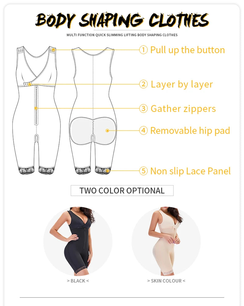 Body Shaper Women Slimming Shapewear Plus Size Full Body Shaper Waist Trainer Corset Seamless Butt Lifter faja moldeadora Binder