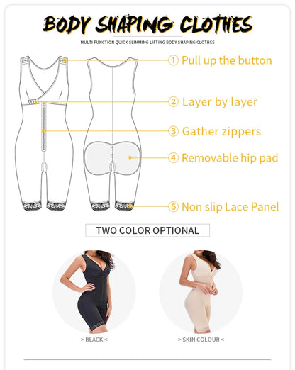 Body Shaper Women Slimming Shapewear Plus Size Full Body Shaper Waist Trainer Corset Seamless Butt Lifter faja moldeadora Binder