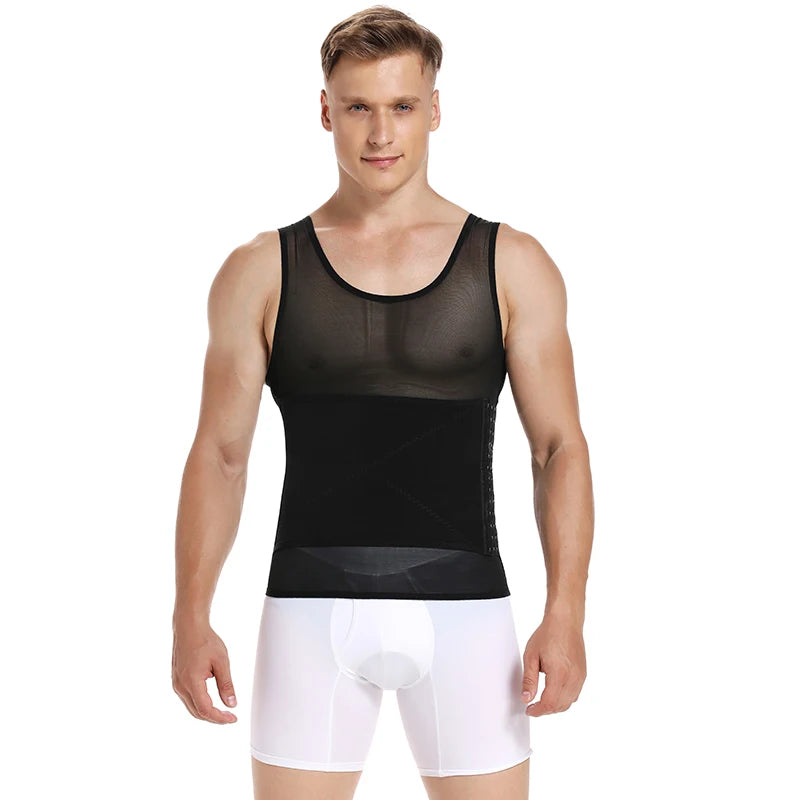 Shape Men Slimming Body Shaper Waist Trainer Vest with Tummy Control Girdle Posture Back Correction Abdomen Tank Top Shaperwear