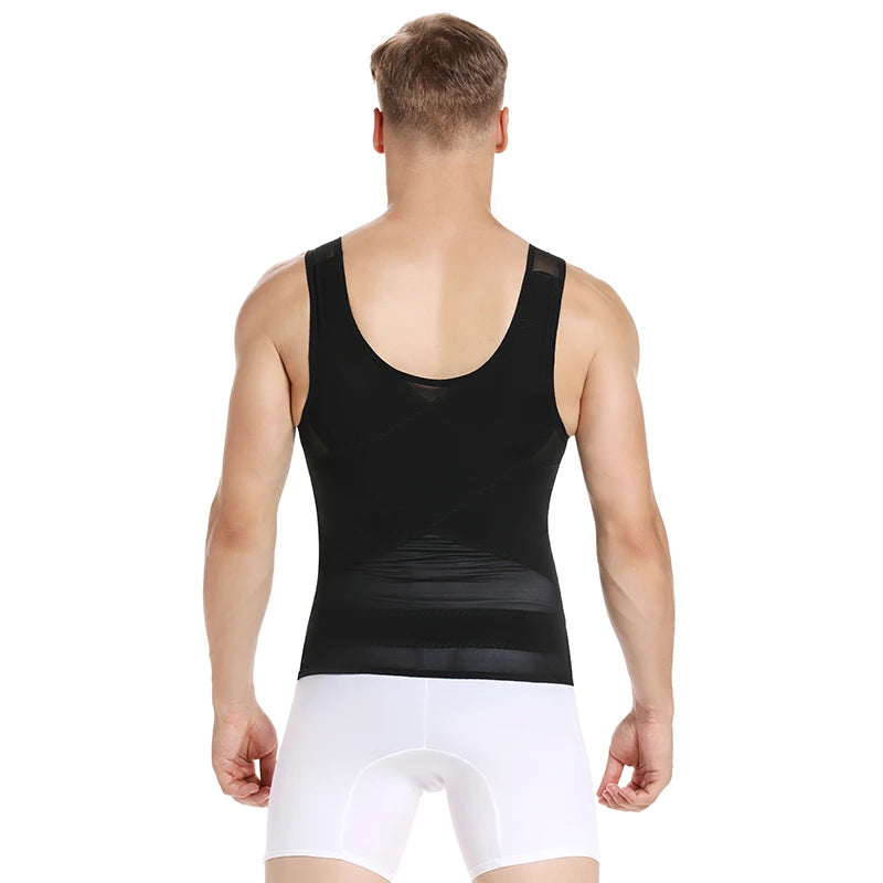 Shape Men Slimming Body Shaper Waist Trainer Vest with Tummy Control Girdle Posture Back Correction Abdomen Tank Top Shaperwear