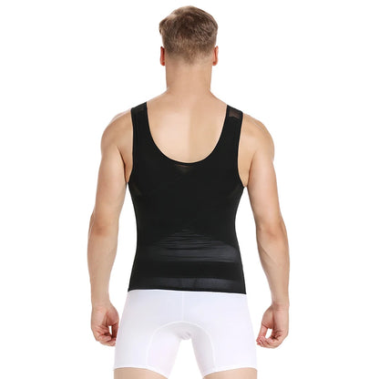 Shape Men Slimming Body Shaper Waist Trainer Vest with Tummy Control Girdle Posture Back Correction Abdomen Tank Top Shaperwear