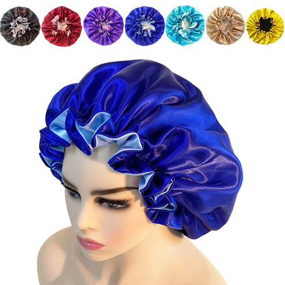 New Silk Sleeping Cap Night Hat Head Cover Bonnet Satin Cheveux Nuit For Curly Hair Care Women Beauty Maintenance Designer