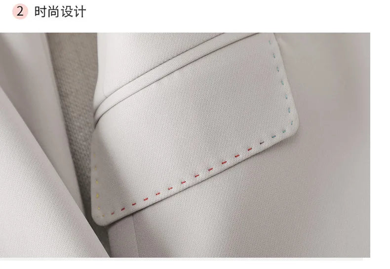 S-4XL Plus Size Women's Long Sleeved Professional Suit Formal Office Wear Trousers Suit 2-piece Set Blazers for Ladies Women