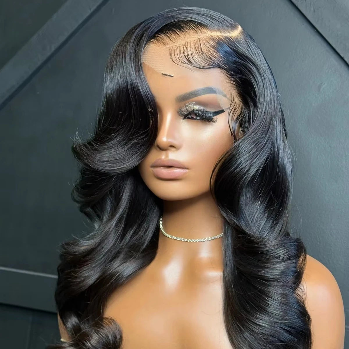 Natural Color 13x4 Body Wave Lace Frontal Human Hair Wigs for Black Women