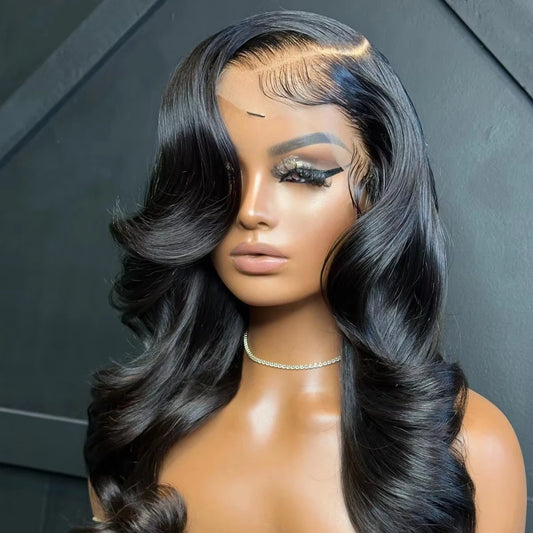 Natural Color 13x4 Body Wave Lace Frontal Human Hair Wigs for Black Women