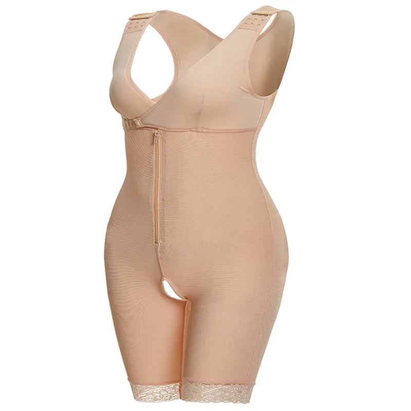 Zip Waist Lace Slimming Shaper Corset Control Shapewear Butt Lifter Strap Body Shaper Underwear Bodysuit Women Plus Size S-6xl