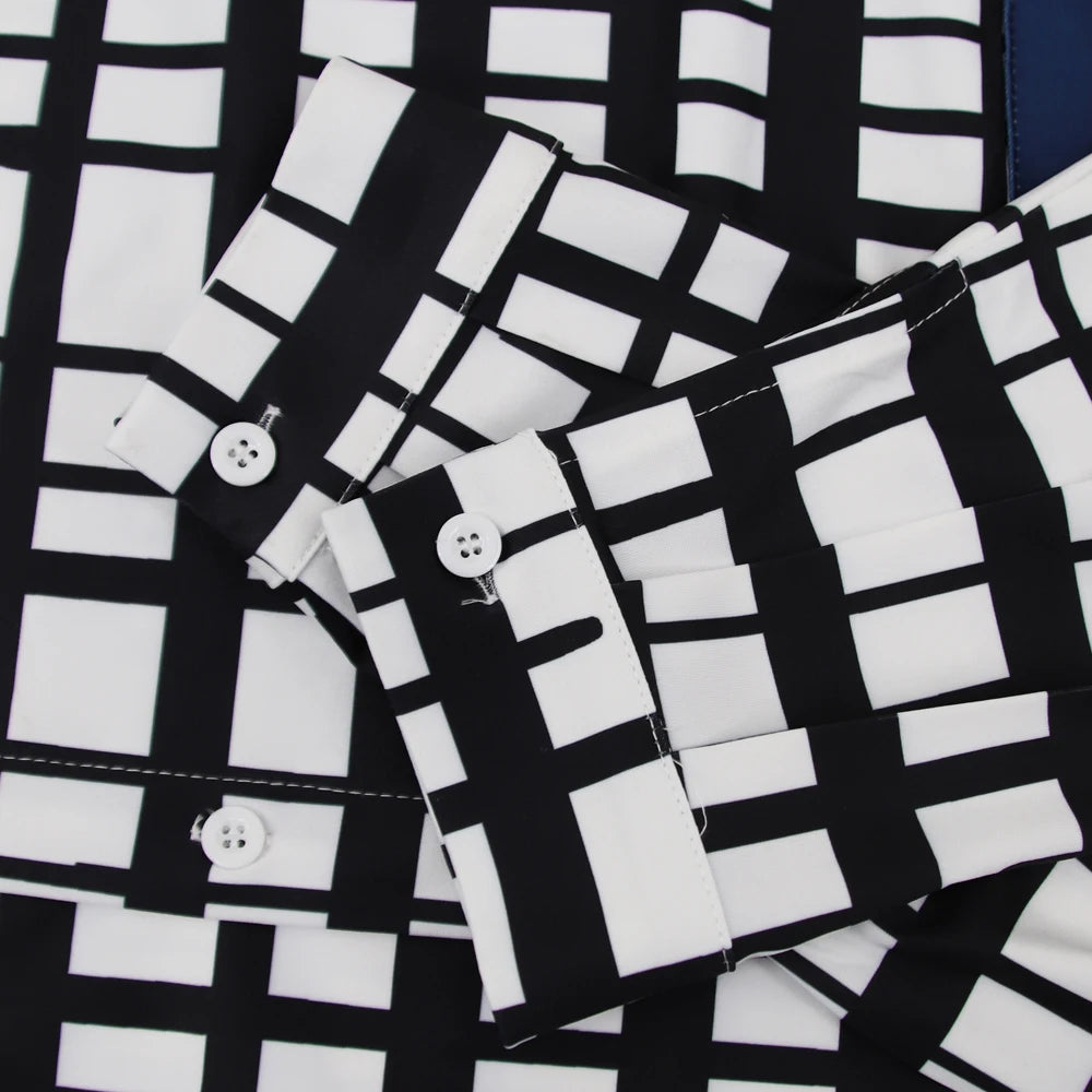 New Plus Size Dresses Women 2022 Wholesale Buttons Casual Long Sleeve Loose Office Lady Plaid Shirt Midi Dresses Dropshipping