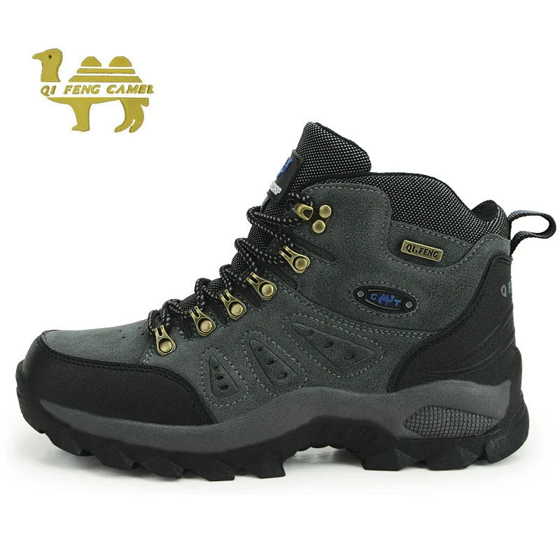 Hot Selling High Quality Mid-Top Outdoor Sports Hiking Shoes Large Size Leather Leisure Shoes for Couples for Autumn Winter