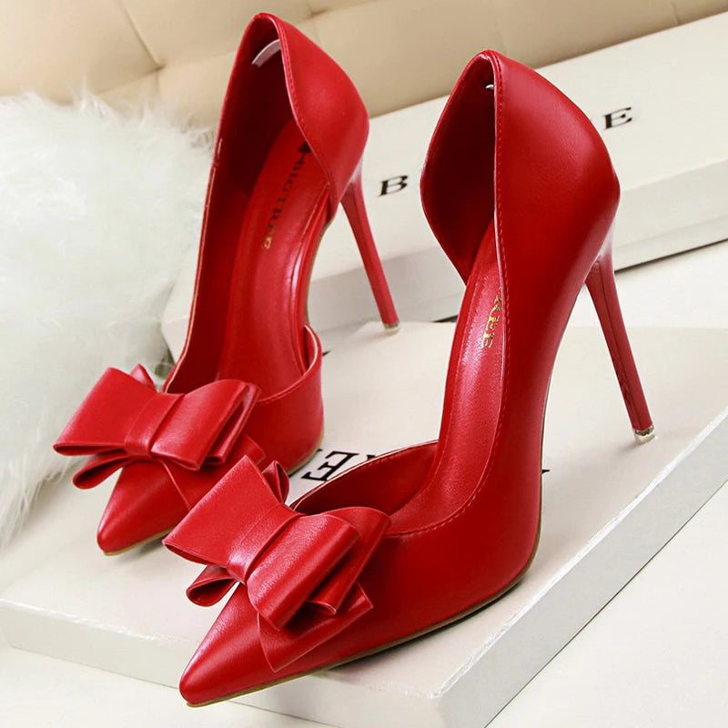 BIGTREE Shoes Bow-knot Woman Pumps Stiletto 10.5 Cm Women Basic Pump Pointed Toe Classic Pumps Sexy High Heels Women Shoes 2026