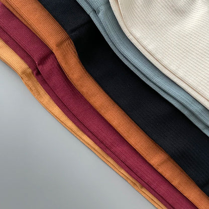 Ribbed Yoga Pants High Waisted Gym Leggings Sport Women Fitness Seamless Female Legging Tummy Control Running Training Tights