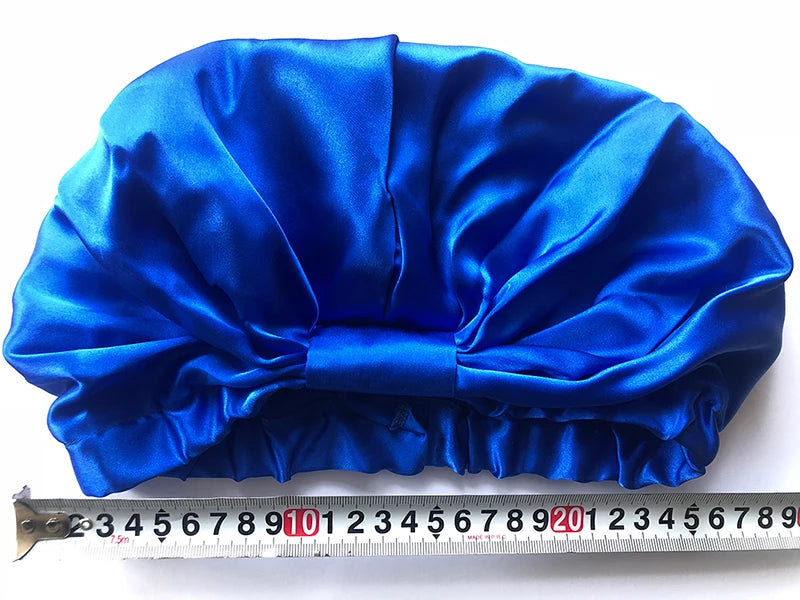 Women Sleep Hat Soft Pure Silk Charmeus Night Sleep Cap Hair Bonnet  Silk Comfortable Head Cover Wide Elastic Band Hair Loss Cap
