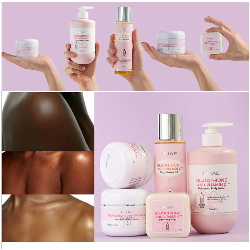 Wholesale Vitamin C Cream Lightening Body Facial Brightening Whitening Beauty Products Makeup Skin Care Set for Women