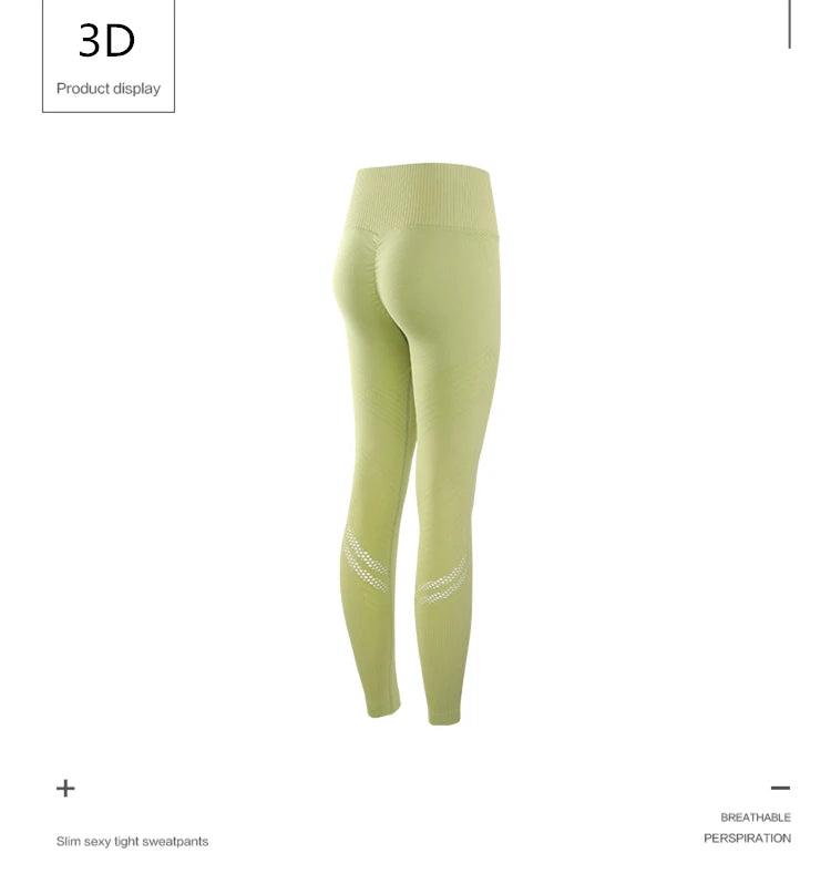 High Strength Gym Training Legging Women Breathable High Waist Seamless Yoga Pant Quick-Drying Running Fitness Sport Leggings