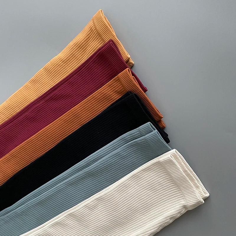 Ribbed Yoga Pants High Waisted Gym Leggings Sport Women Fitness Seamless Female Legging Tummy Control Running Training Tights