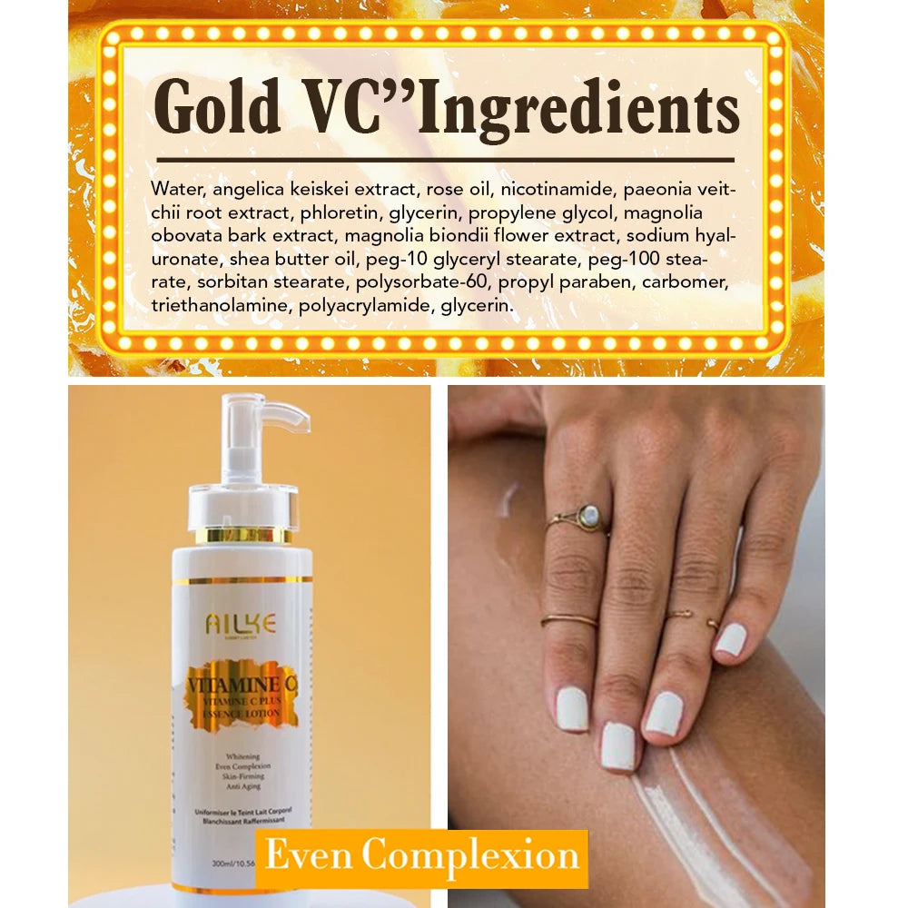 OEM/ODM Korean Organic Nicotinamide Moisturizing Orange Keep Skin Fair Vitamin C Lightening Body Lotion for Black Skin