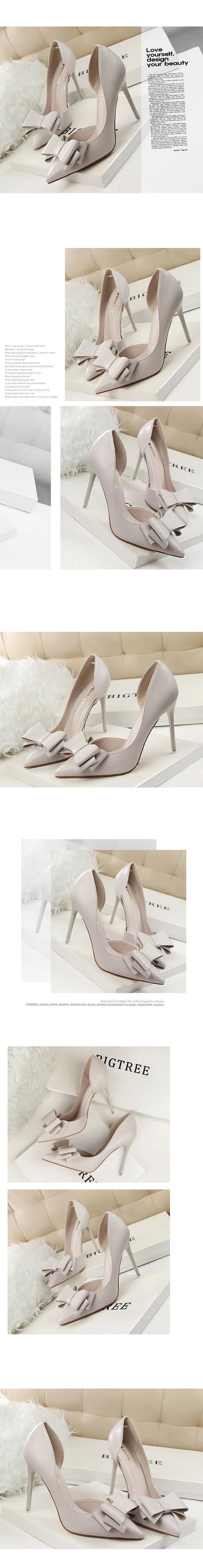 BIGTREE Shoes Bow-knot Woman Pumps Stiletto 10.5 Cm Women Basic Pump Pointed Toe Classic Pumps Sexy High Heels Women Shoes 2026