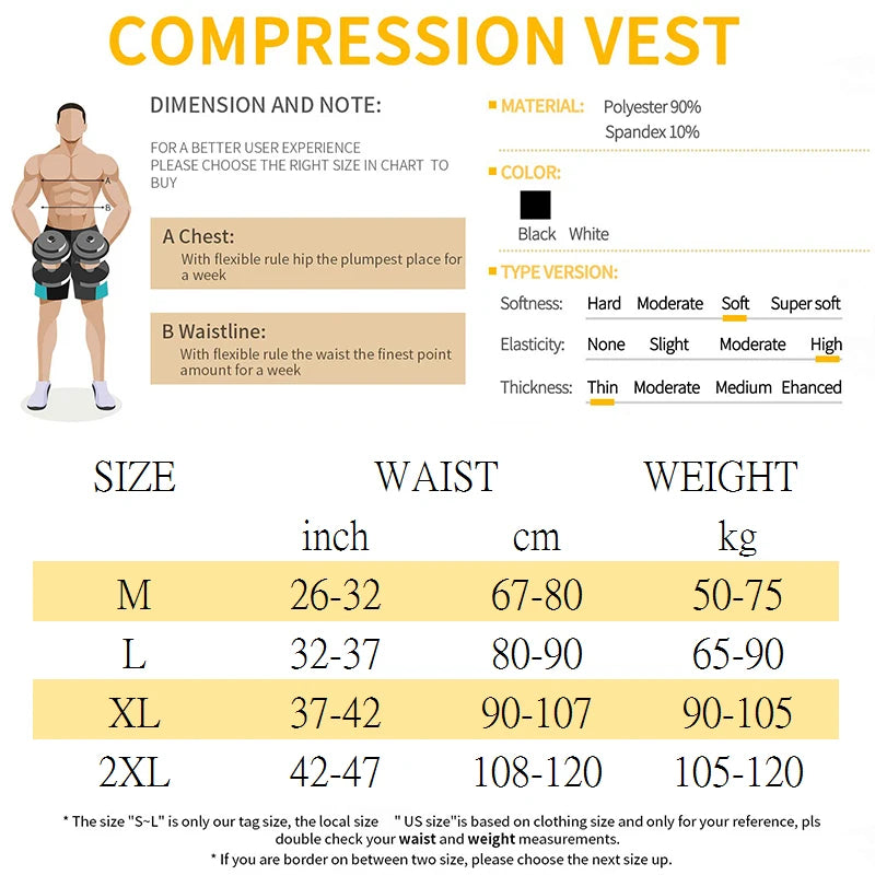Shape Men Slimming Body Shaper Waist Trainer Vest with Tummy Control Girdle Posture Back Correction Abdomen Tank Top Shaperwear