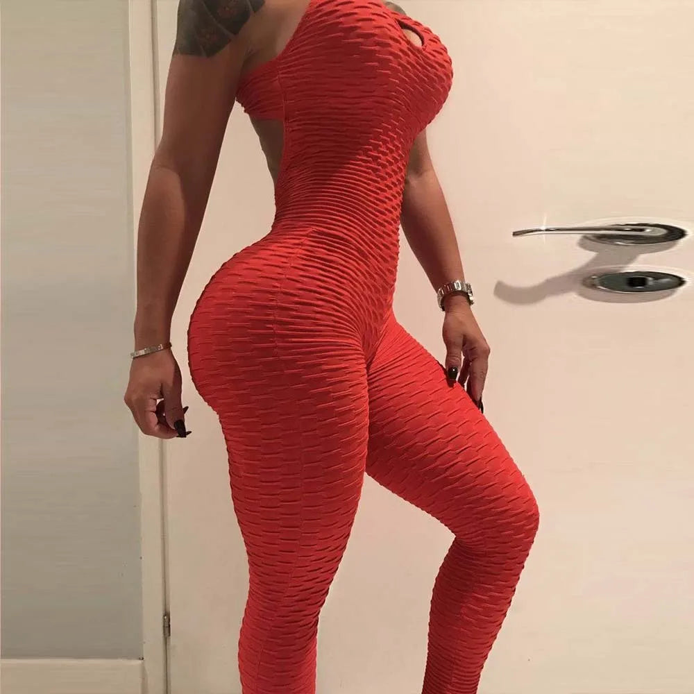 Women Jumpsuit Sleeveless Backcross Short Bodysuit Fitness Women Sport Suit Jacquard Backless Tracksuit Gym Workout Sportswear