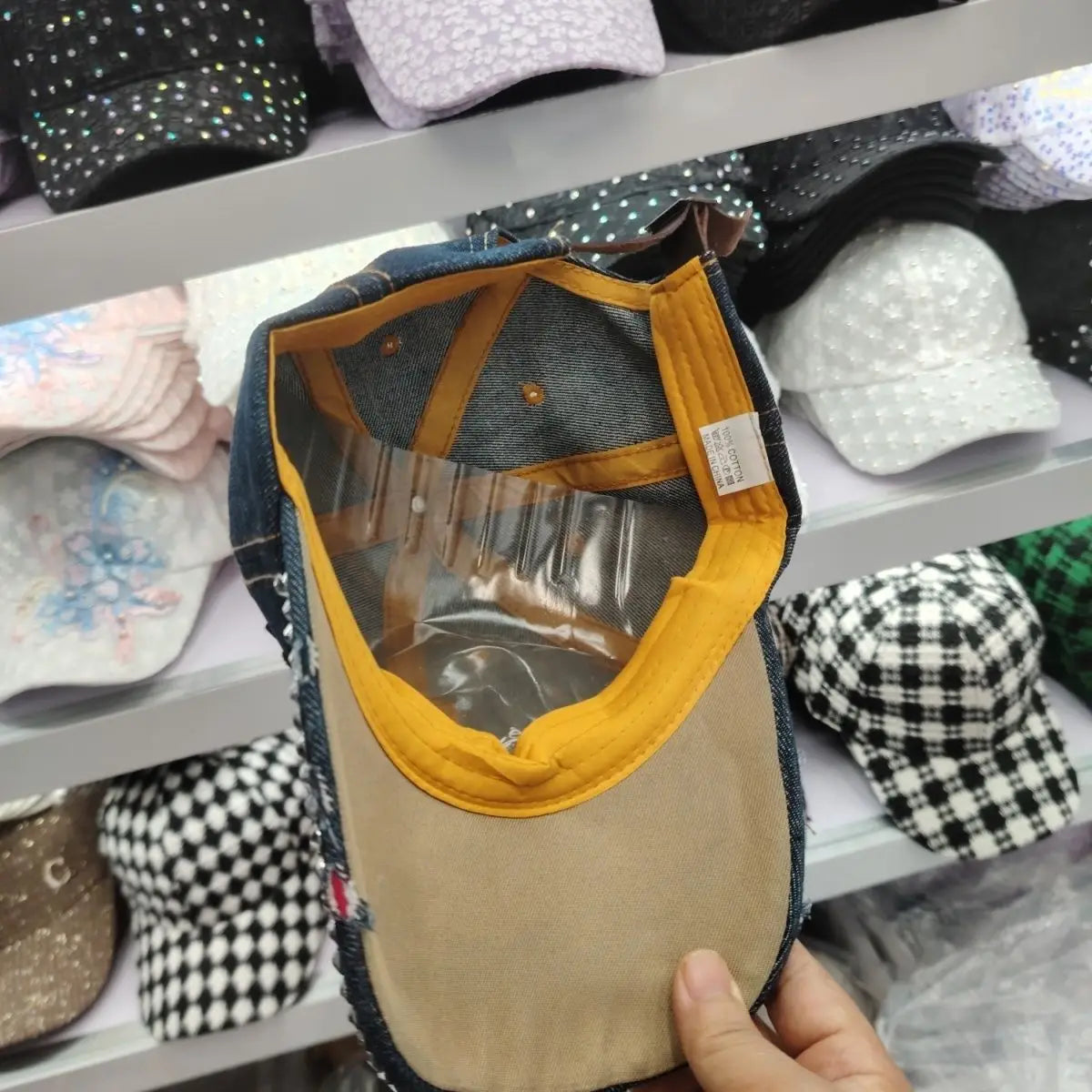 Wholesale Red Rose Hats for Women Bling Rhinestone Baseball Cap With Embroidered Rose Flower Denim Baseball Cap Woman