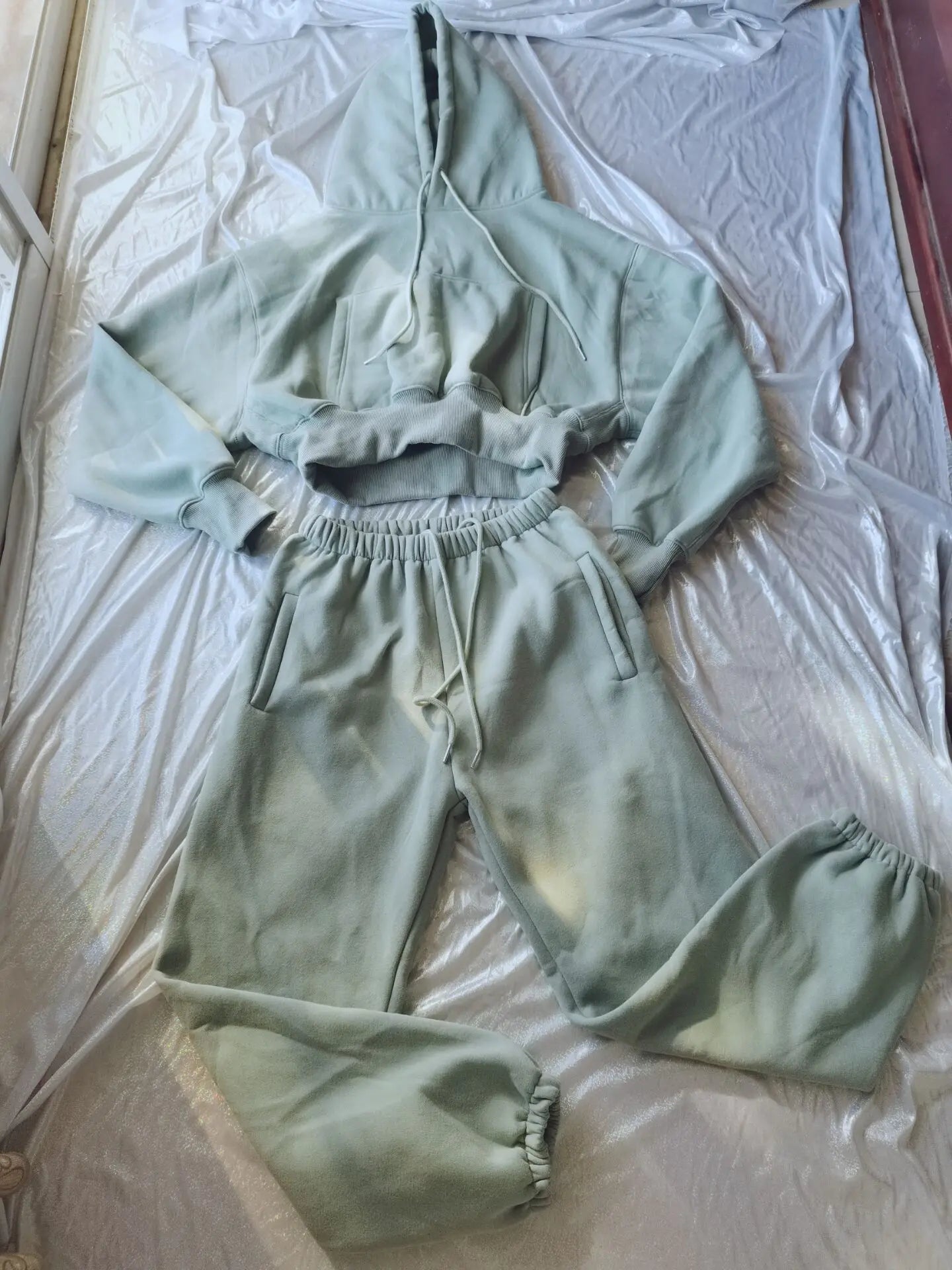 Wholesale Fleece Hoodie with Jogger Pant Sweat Suit Fall Winter 2 Piece Set Tracksuit Women Sports Outfit Two Piece Solid Casual