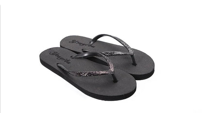 EOFK Women Flip Flops Slippers Summer Outdoor Fashion Bling Women Shoes Slippers Beach Summer Flip Flops Sandalias EVA TPU