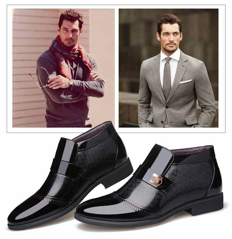 New Men Formal Shoes Leather Oxford Shoes For Men Dress Shoes Pointed Toe Business Wedding Shoes Velvet Men Zapatos De Hombre