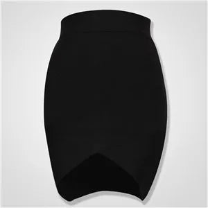 Ladies High Quality Rayon Black Thick Rayon Pencil Bandage Skirt Cute Mini Skirt
