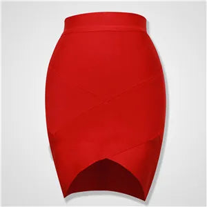 Ladies High Quality Rayon Black Thick Rayon Pencil Bandage Skirt Cute Mini Skirt