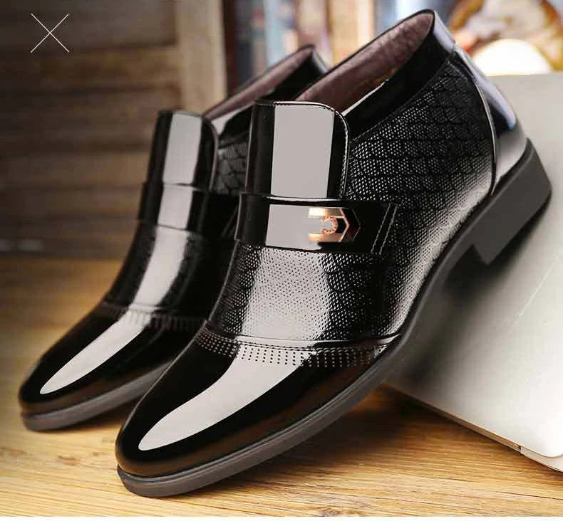 New Men Formal Shoes Leather Oxford Shoes For Men Dress Shoes Pointed Toe Business Wedding Shoes Velvet Men Zapatos De Hombre