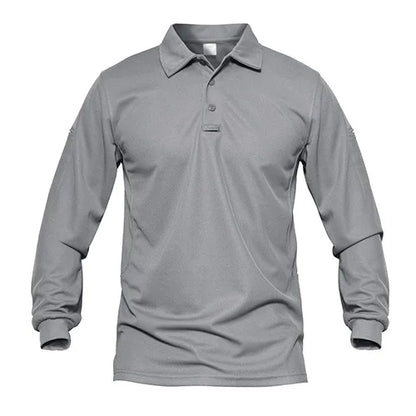 TACVASEN Men Outdoor T-shirts Work Polos Summer Quick Dry T-shirts Long Sleeve Lightweight Golf T-shirts Tee Tops