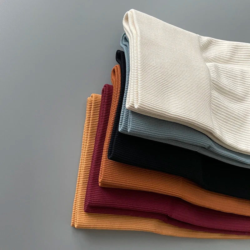 Ribbed Yoga Pants High Waisted Gym Leggings Sport Women Fitness Seamless Female Legging Tummy Control Running Training Tights