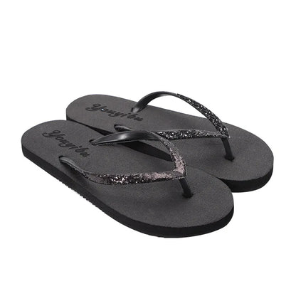 EOFK Women Flip Flops Slippers Summer Outdoor Fashion Bling Women Shoes Slippers Beach Summer Flip Flops Sandalias EVA TPU