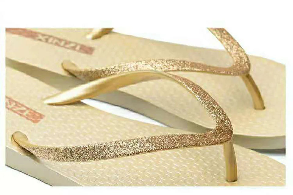 EOFK Women Flip Flops Slippers Summer Outdoor Fashion Bling Women Shoes Slippers Beach Summer Flip Flops Sandalias EVA TPU