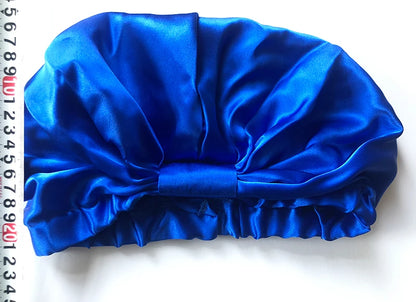 Women Sleep Hat Soft Pure Silk Charmeus Night Sleep Cap Hair Bonnet  Silk Comfortable Head Cover Wide Elastic Band Hair Loss Cap