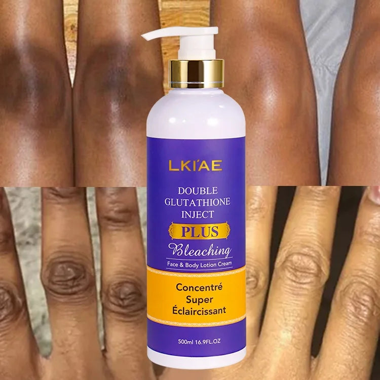 Private Label Vegan Organic Double Gluta Moisturizer Dry Black Skin Care Bleaching Whitening Body Lotion for Pigment Removal