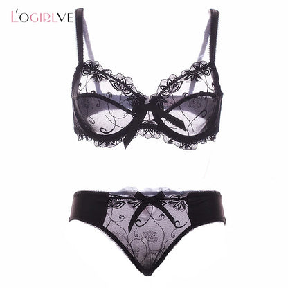 Logirlve Sexy Lingerie Female Push Up Bra Sets Seamless Bra For Women's Lace Underwear Two-piece Bralette Woman Set