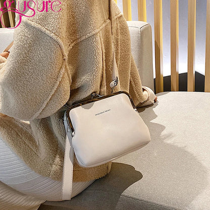 Gusure Vinatge Shell Women Shouder Crossbody Bag Clip Designer Small Handbags Luxury PU Leather Messenger Bag Lady Fashion Purse