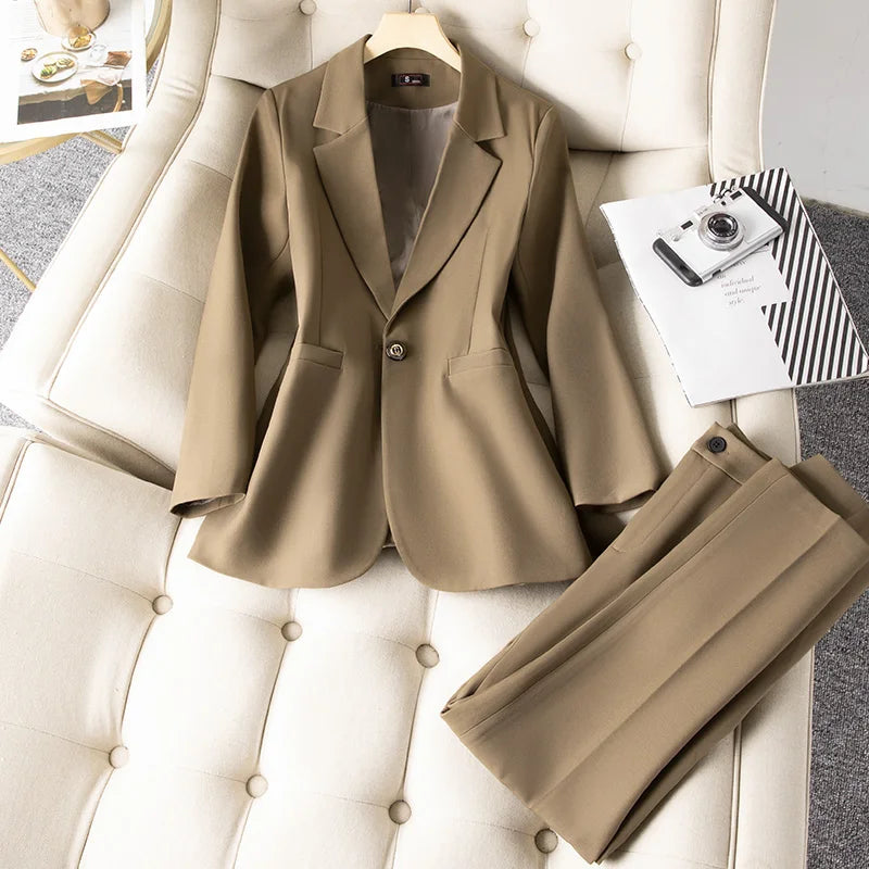 New High-quality Long Sleeve Professional Office Activity Two-piece Set Women's Jacket and Suit