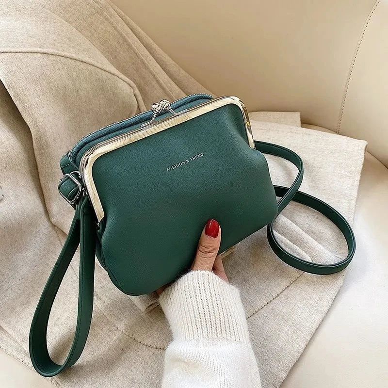Gusure Vinatge Shell Women Shouder Crossbody Bag Clip Designer Small Handbags Luxury PU Leather Messenger Bag Lady Fashion Purse