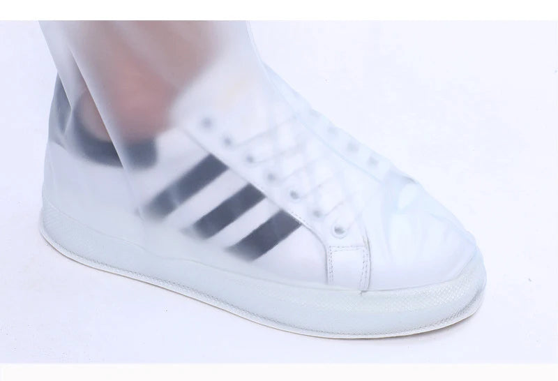 Waterproof Rain Reusable Shoes Cover Slip-resistant Zipper Rain Boots Overshoes High Quality Black Blue Blue High Shoes Cover