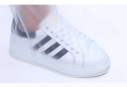 Waterproof Rain Reusable Shoes Cover Slip-resistant Zipper Rain Boots Overshoes High Quality Black Blue Blue High Shoes Cover