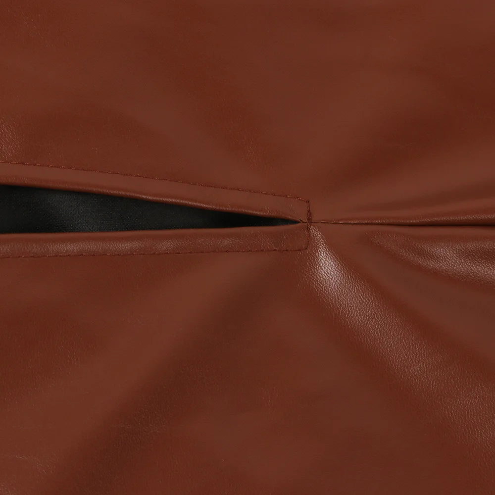 faux leather dress women dresses for women 2025 birthday outfits female dresses casual PU winter clothes