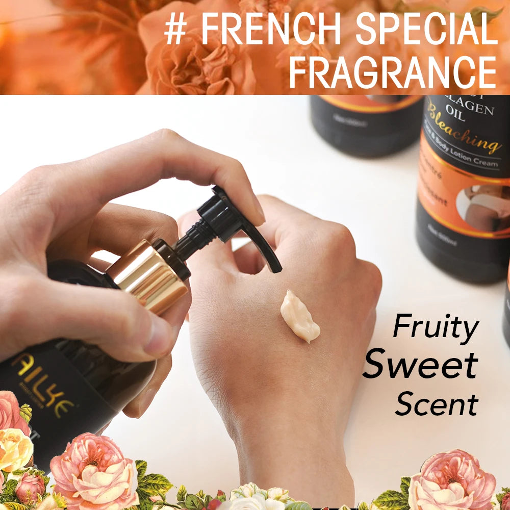 AILKE Best Black Skin Collagen Carrot Oil Whitening Body Lotion Bleaching Face Cream & Lotion (old2)